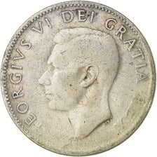 Canada, George VI, 25 Cents, 1952, Royal Canadian Mint, Silver, VF(30-35)
