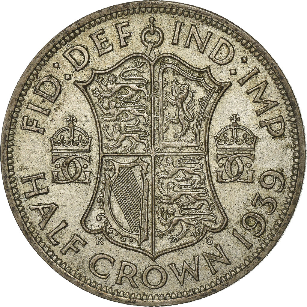 Gran Bretagna, George VI, 1/2 Crown, 1939, British Royal Mint, Argento, MB+