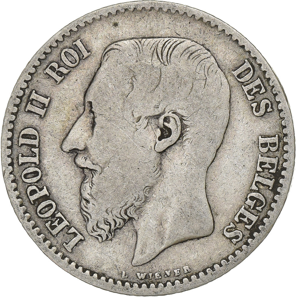 Belgium, Leopold II, Franc, 1869, Royal Belgium Mint, Silver, VF(20-25), KM:28.1