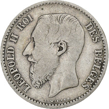 Belgium, Leopold II, Franc, 1869, Royal Belgium Mint, Silver, VF(20-25), KM:28.1