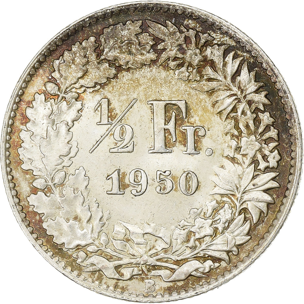Svizzera, 1/2 Franc, 1950, Bern, Argento, SPL-, KM:23