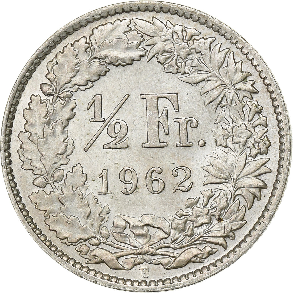 Switzerland, 1/2 Franc, 1962, Bern, Silver, MS(63), KM:23