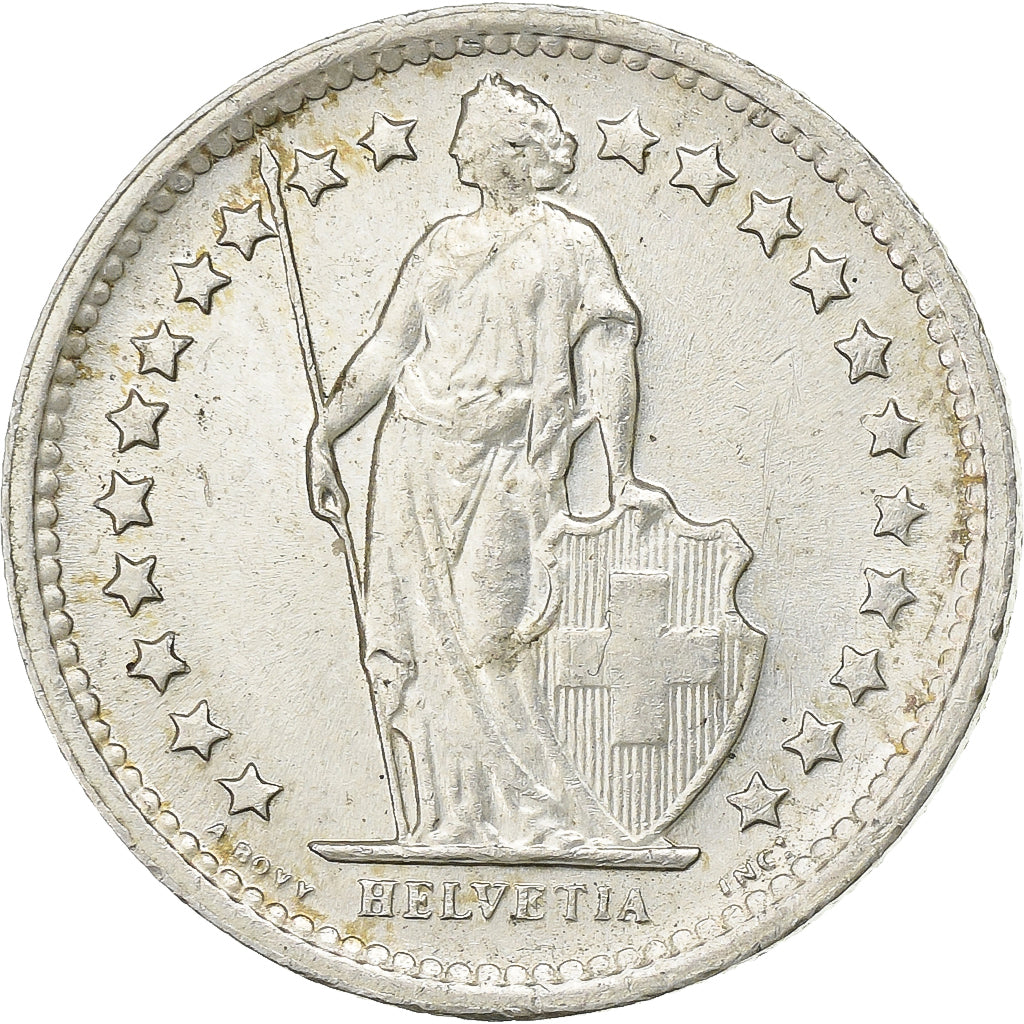 Switzerland, 1/2 Franc, 1966, Bern, Silver, AU(50-53), KM:23