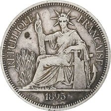 French Indochina, Piastre, 1895, Paris, Commerce, Silber, S+, KM:5a.1