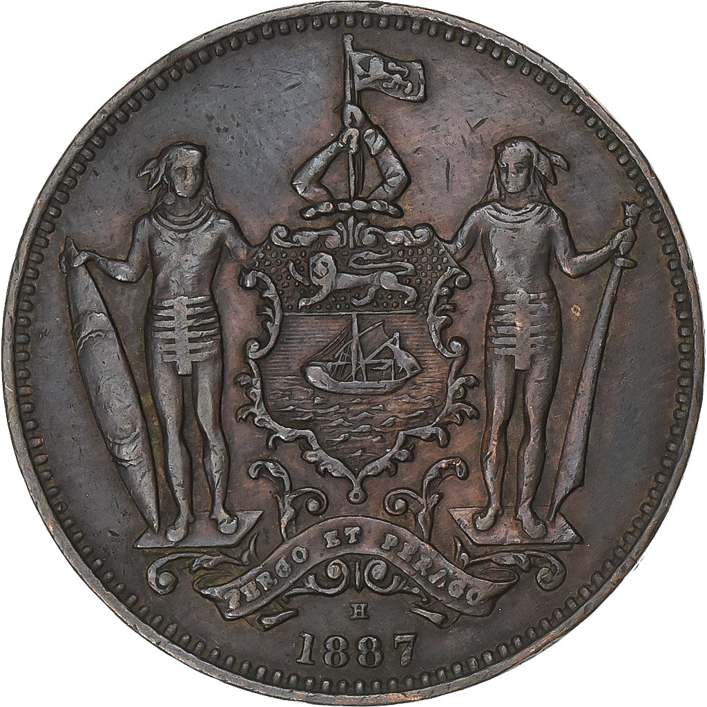 British North Borneo, Cent, 1887, Heaton, Bronze, EF(40-45), KM:2