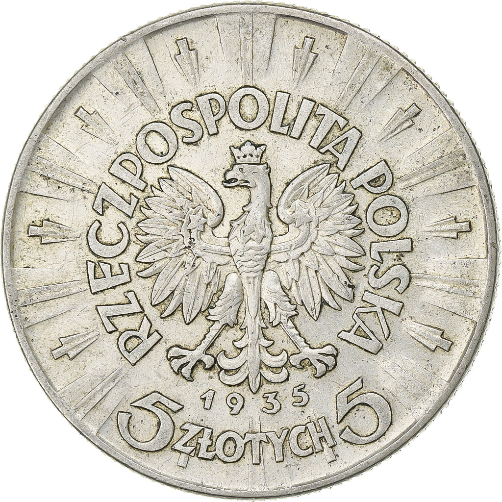 Poland, 5 Zlotych, 1935, Warsaw, Josef Pilsudski, Silver, EF(40-45), KM:28