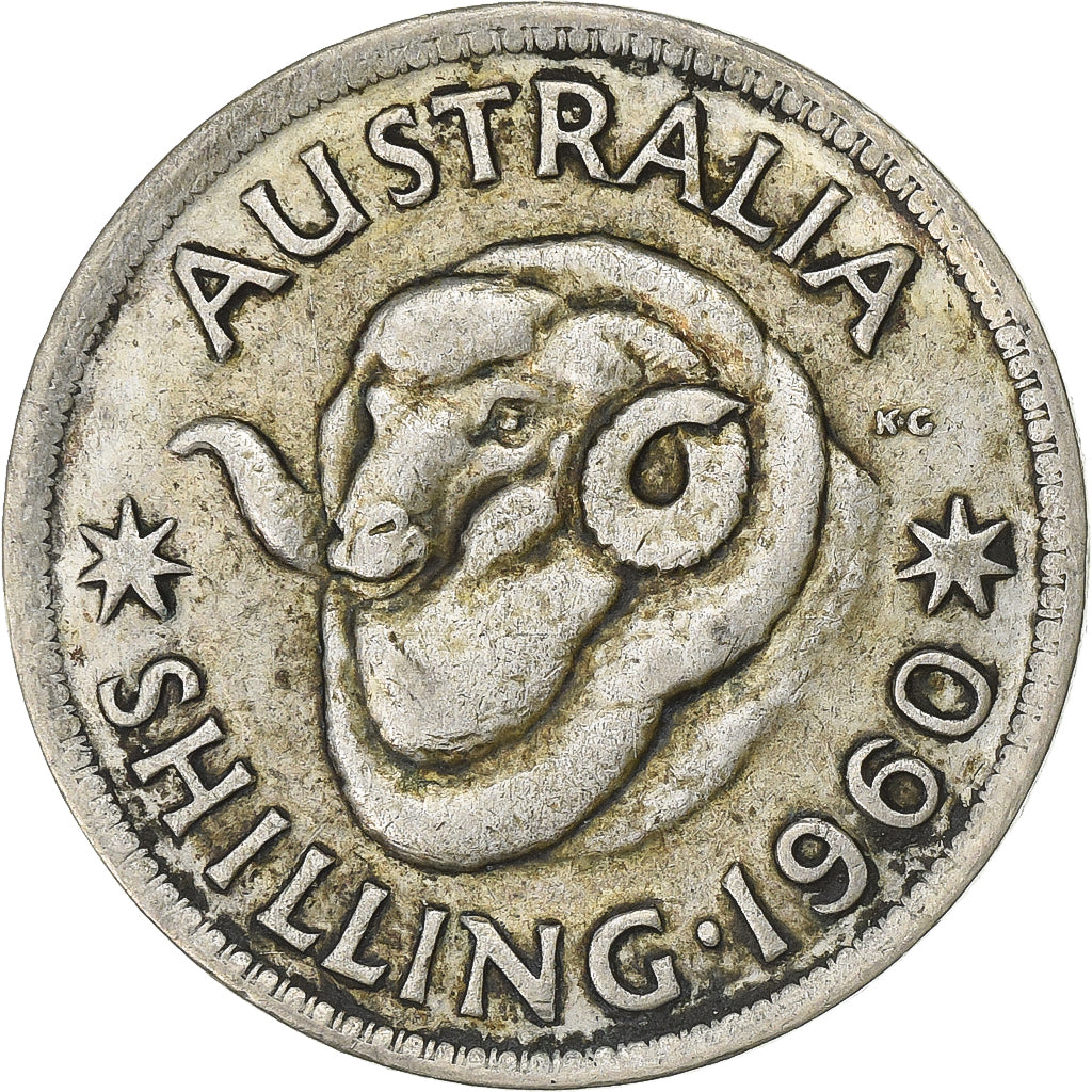Australia, Elizabeth II, Shilling, 1960, Melbourne, Silver, EF(40-45), KM:59