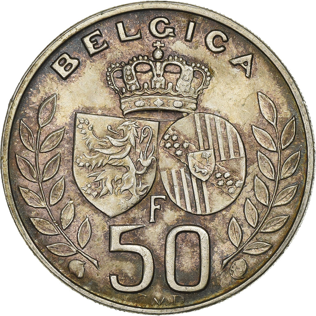 Belgium, Baudouin I, 50 Francs, Royal Wedding, 1960, Brussels, Silver
