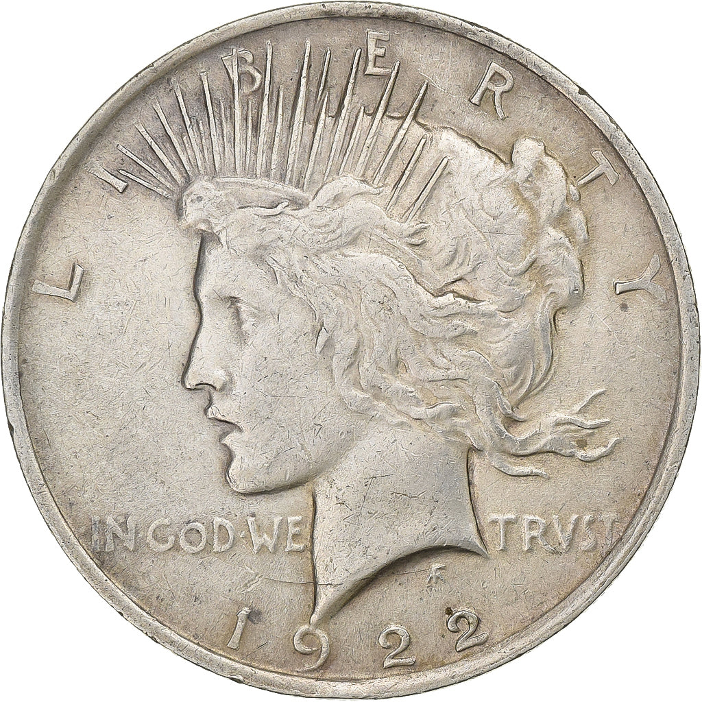 États-Unis, Dollar, Peace, 1922, Philadelphie, Argent, TTB+, KM:150