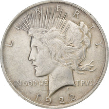 États-Unis, Dollar, Peace, 1922, Philadelphie, Argent, TTB+, KM:150