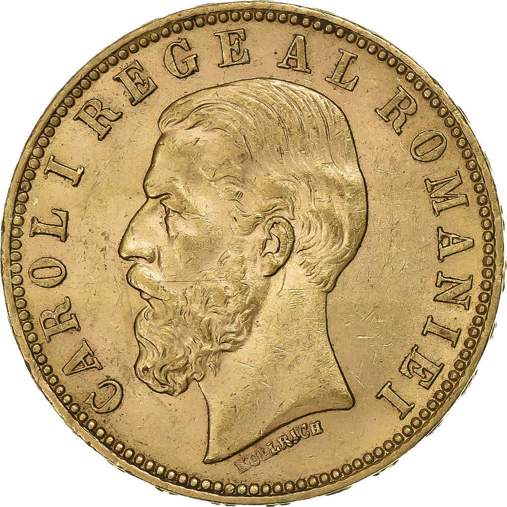 Roumanie, Carol I, 20 Lei, 1890, Bucharest, Or, TTB+, KM:20