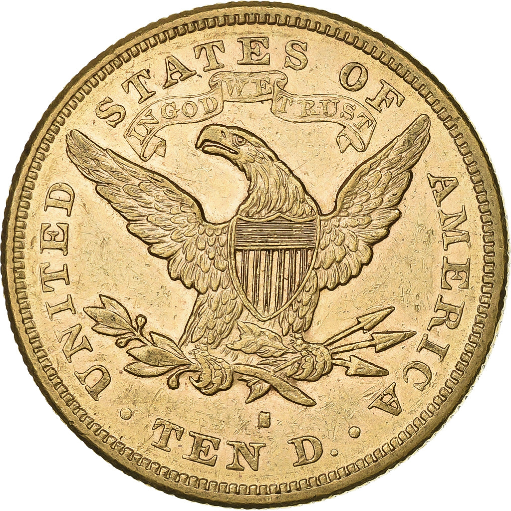 United States, 10 Dollars, Coronet Head, 1880, San Francisco, Gold, AU(55-58)