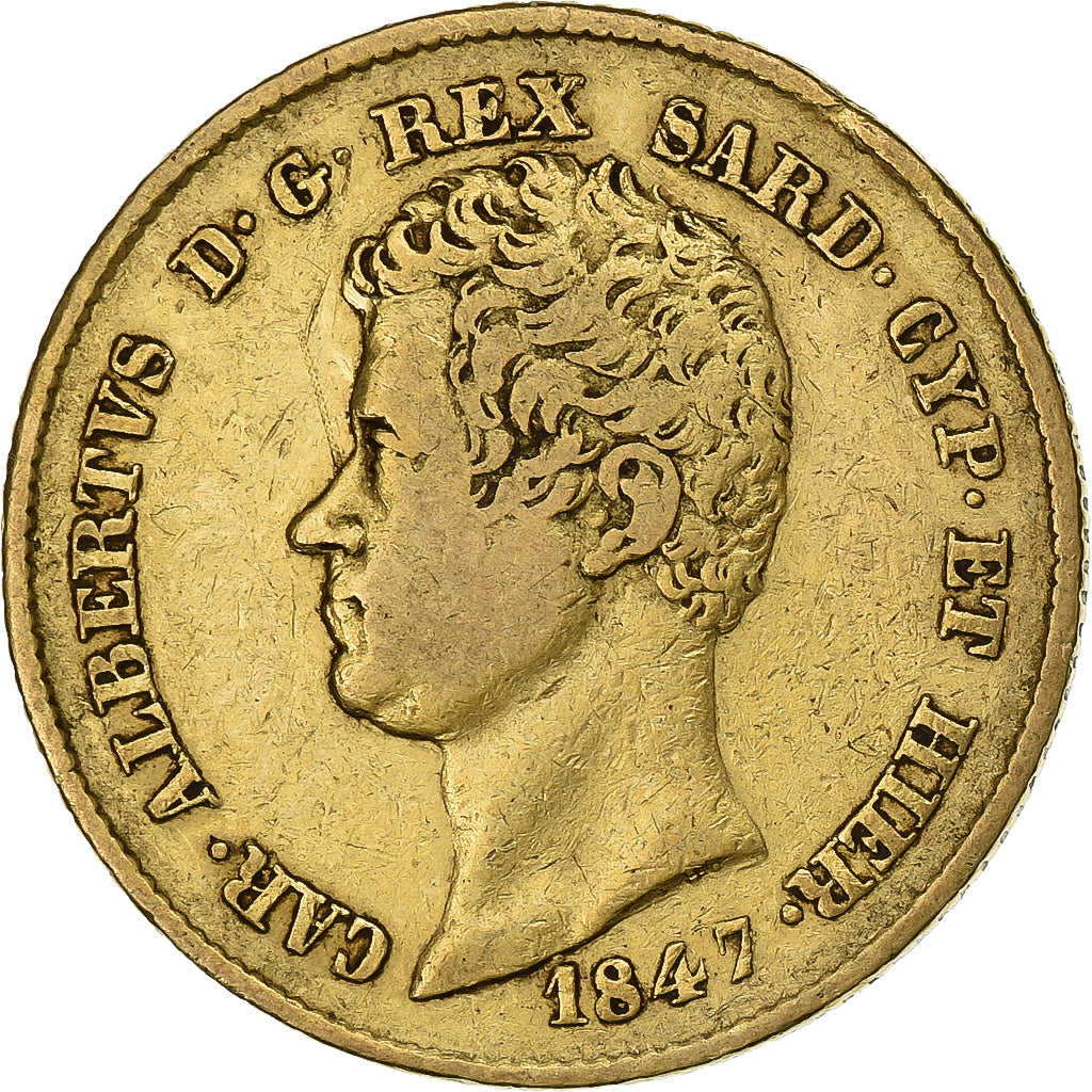 Italien Staaten, Kingdom of Piedmont-Sardinia, Carlo Alberto, 20 Lire, 1847