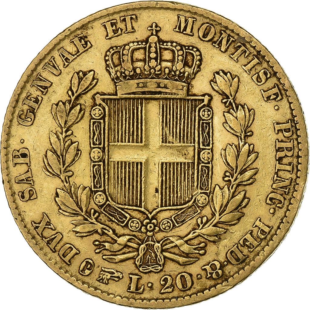 Italien Staaten, Kingdom of Piedmont-Sardinia, Carlo Alberto, 20 Lire, 1847