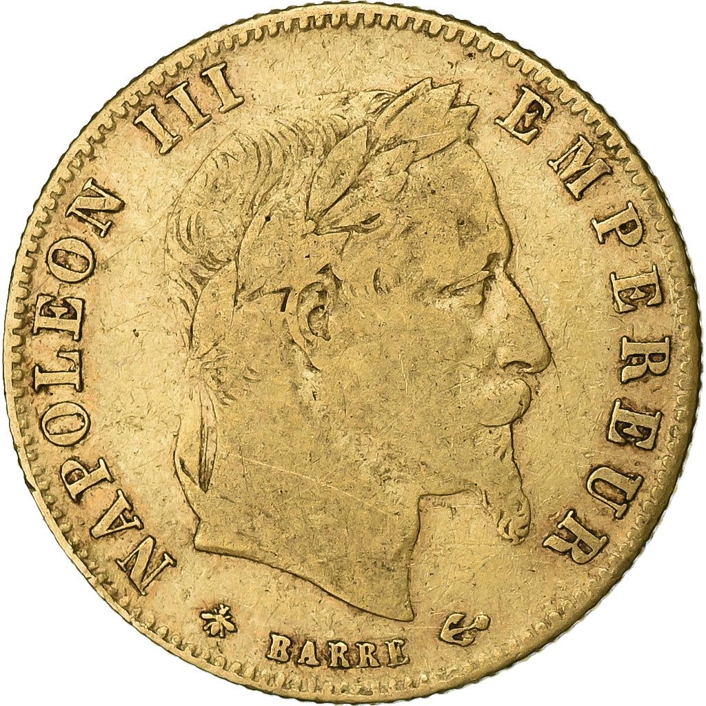 Francia, Napoleon III, 5 Francs, 1864, Paris, Oro, BC+, Gadoury:1002, KM:803.1