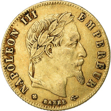 França, Napoleon III, 5 Francs, 1867, Strasbourg, Dourado, VF(30-35)