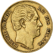 Belgium, Leopold I, 20 Francs, 1865, Brussels, Position A, Gold, AU(50-53)