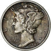 United States, Dime, Mercury, 1942, San Francisco, Silver, AU(50-53), KM:140