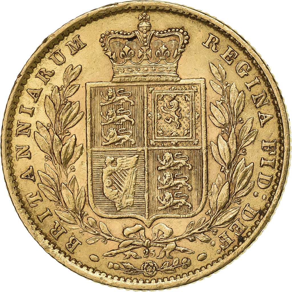 Great Britain, Victoria, Sovereign, 1872, London, Union Shield, Gold, AU(55-58)