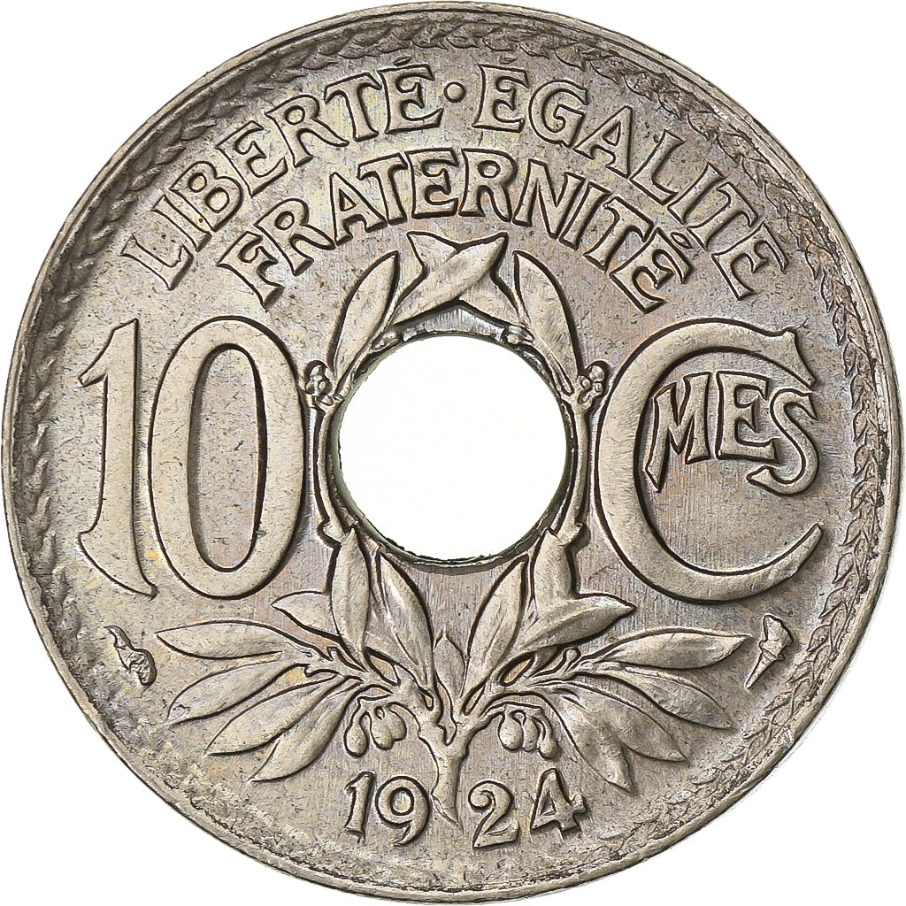 Frankrijk, 10 Centimes, Lindauer, 1924, Paris, Cupro-nikkel, UNC-, Gadoury:286