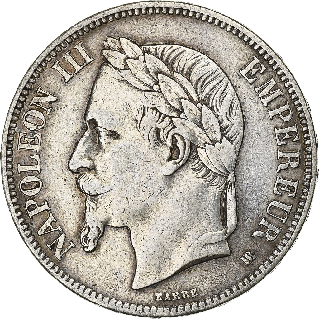 France, Napoleon III, 5 Francs, 1868, Strasbourg, Silver, EF(40-45)