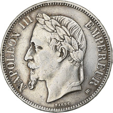France, Napoleon III, 5 Francs, 1868, Strasbourg, Silver, EF(40-45)