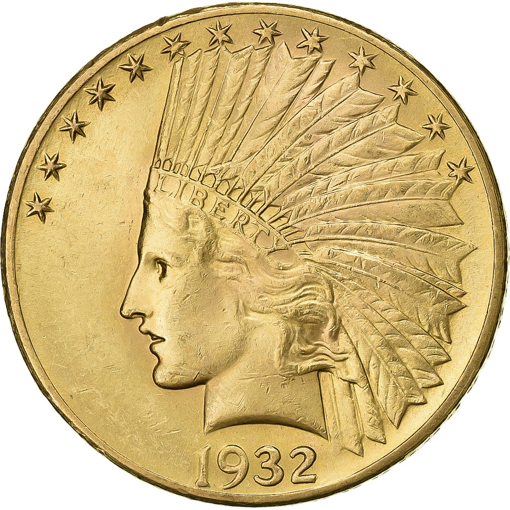 Vereinigte Staaten, 10 Dollars, Indian Head, 1932, Philadelphia, Gold, SS+