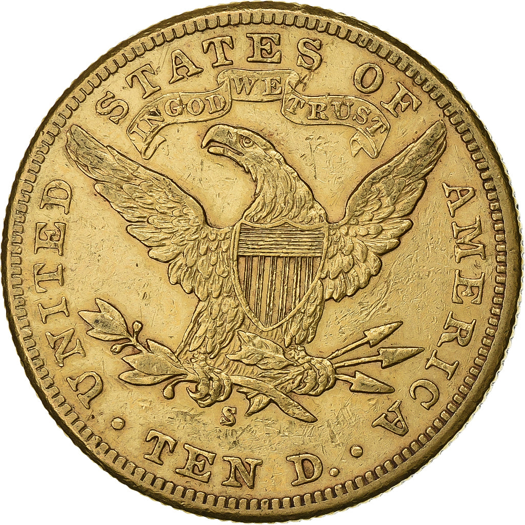 United States, 10 Dollars, Coronet Head, 1906, San Francisco, Gold, AU(55-58)