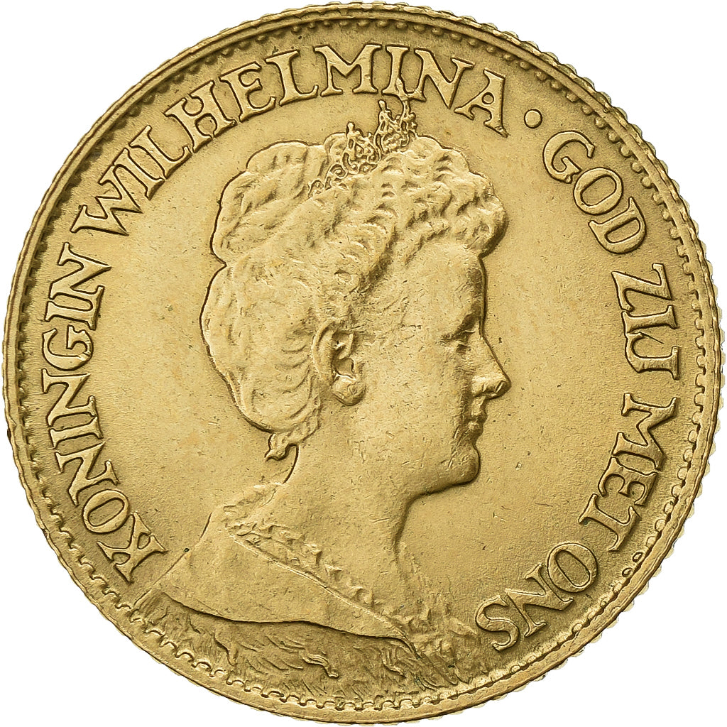 Pays-Bas, Wilhelmina I, 10 Gulden, 1917, Utrecht, Or, SUP, KM:149