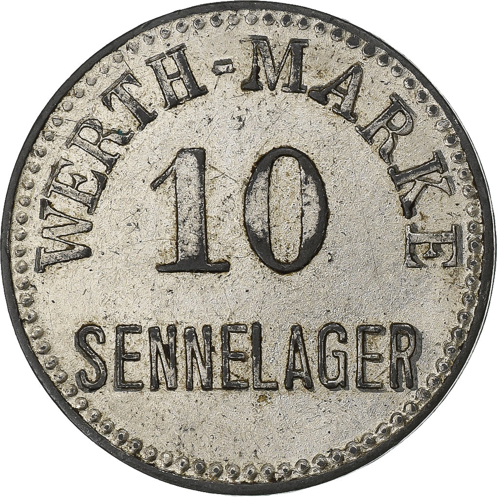 Germany, Werth-Mark, 10 Pfennig, SENNELAGER, AU(50-53), Nickel plated zinc