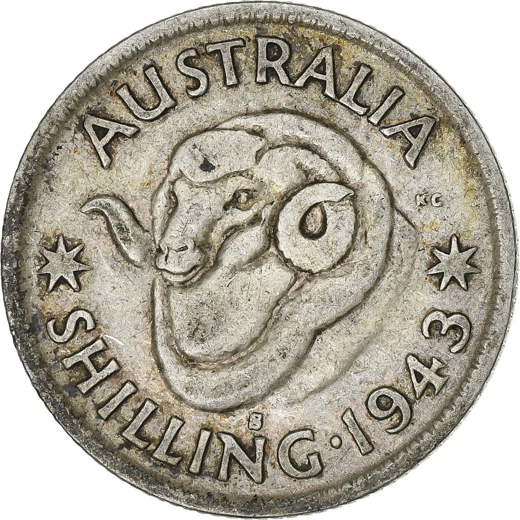 Australia, George VI, Shilling, 1943, San Francisco, Silver, EF(40-45), KM:39