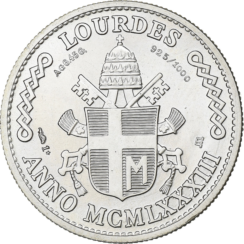 France, Médaille, Jean-Paul II, Lourdes, 1983, Monnaie de Paris, Argent, FDC