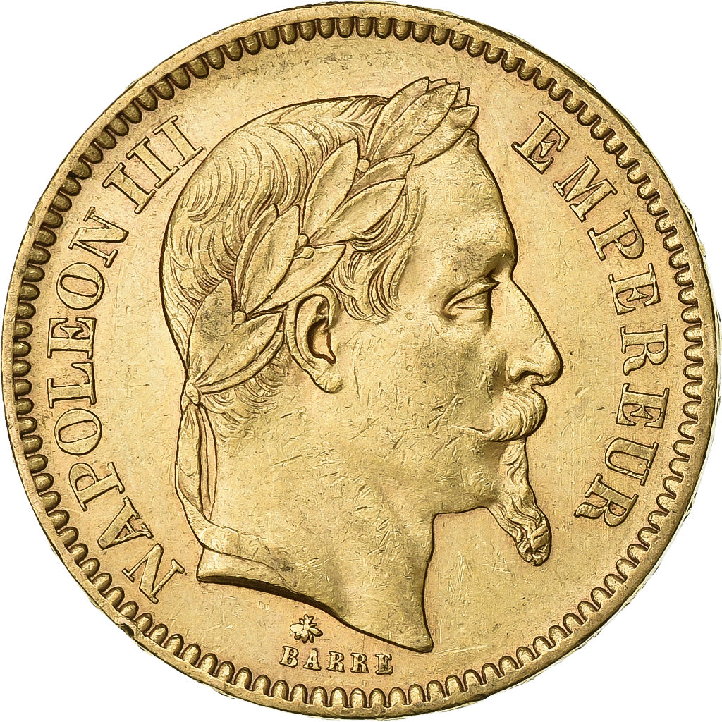 France, Napoléon III, 20 Francs, Laureate head, 1864, Paris, Or, TTB+