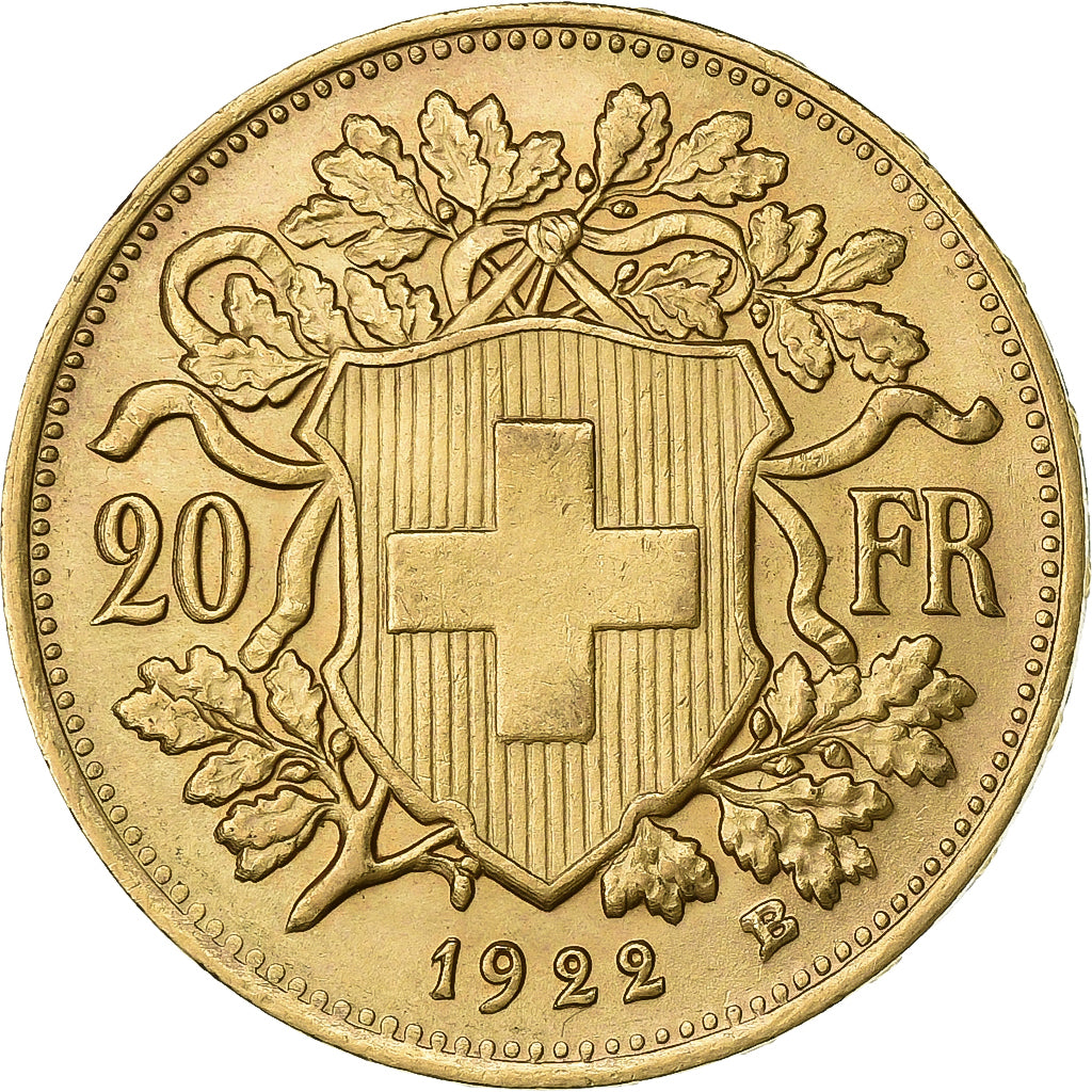 Svizzera, 20 Francs, Vreneli, 1922, Bern, Oro, SPL-, KM:35.1