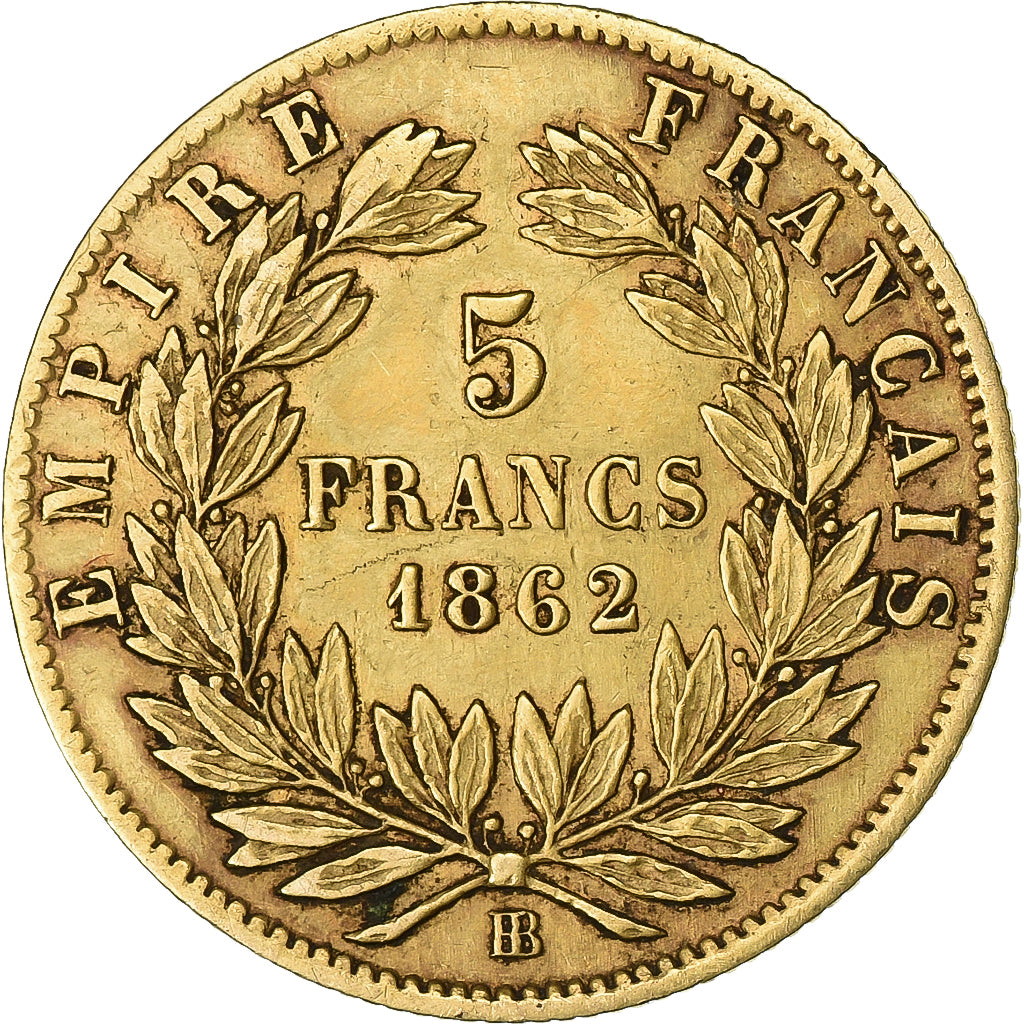 France, Napoléon III, 5 Francs, 1862, Paris, Or, TTB, Gadoury:1002