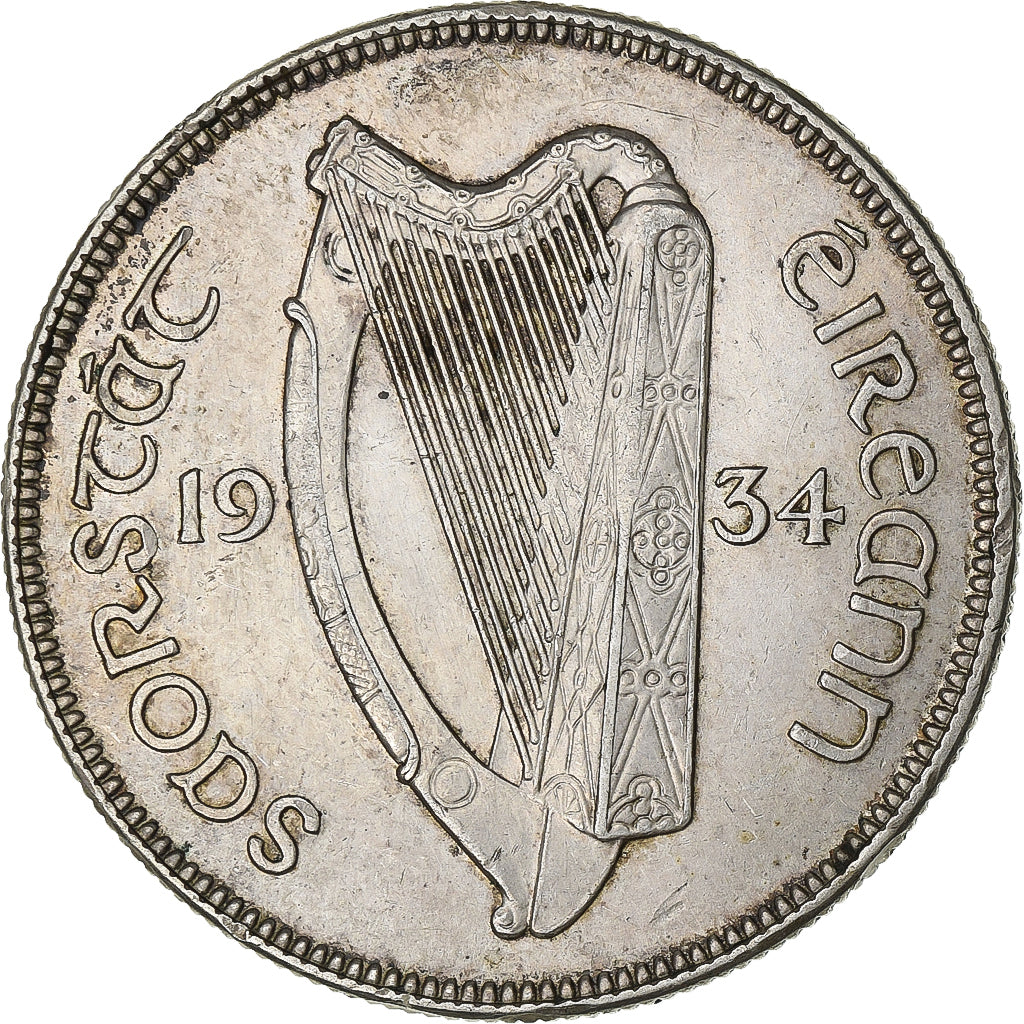 France, ½ Coróin, 1934, Londres, Argent, TTB+, KM:8