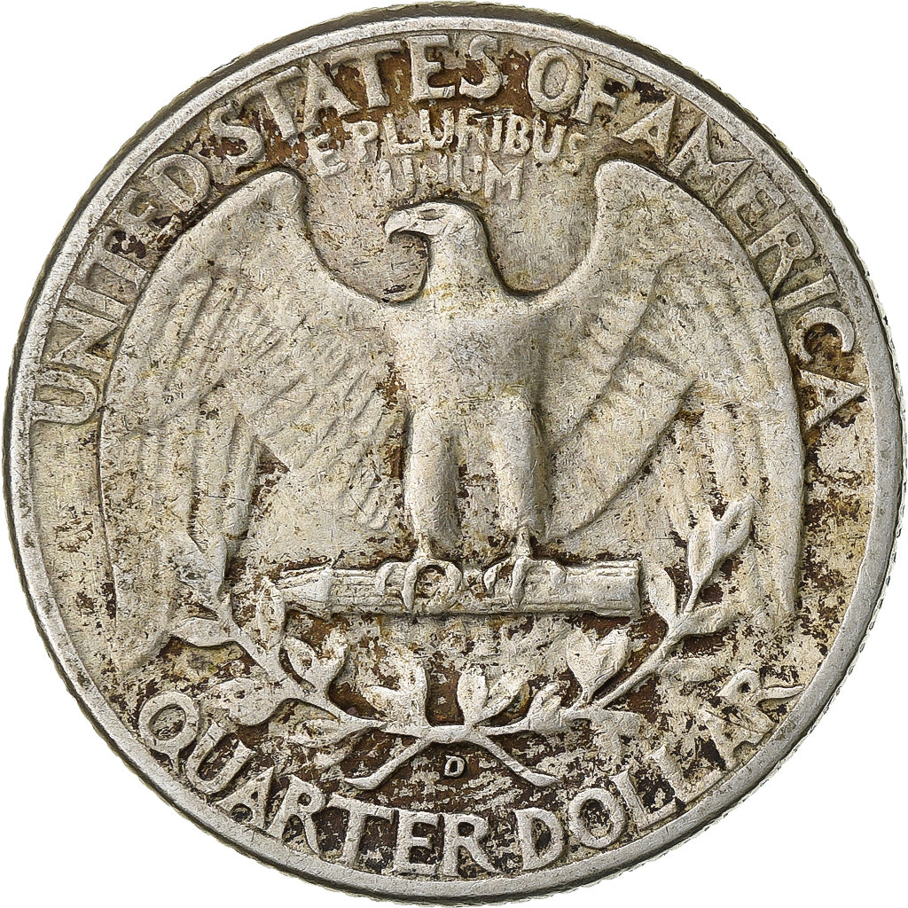 United States, Quarter Dollar., Washington, 1945, Denver, Silver, VF(30-35)
