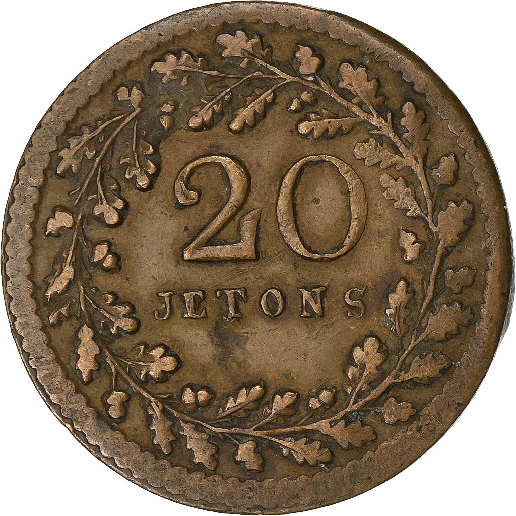 France, Jeton, Minerve, 20 JETONS, Cuivre, TTB, PRUDENTIÆ ET SAPIENTIÆ