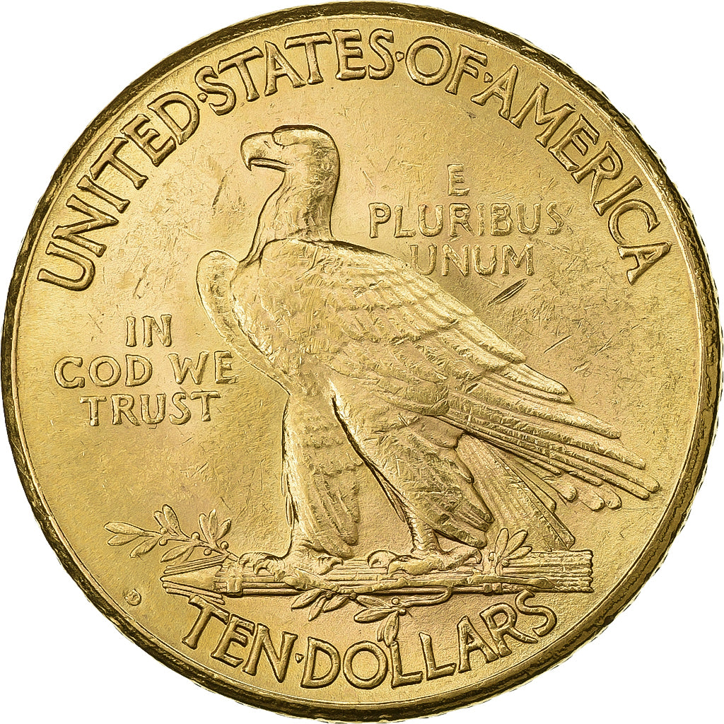 États-Unis, 10 Dollars, Indian Head, 1914, Denver, Or, TTB+, KM:130