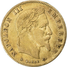 França, Napoleon III, 5 Francs, Laureate head, 1863, Paris, Dourado, EF(40-45)