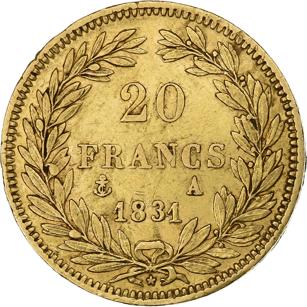 Frankreich, Louis-Philippe, 20 Francs, 1831, Paris, Gold, SS+, Gadoury:1030