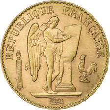 Francja, 20 Francs, Genius, 1897, Paris, Złoto, AU(55-58), Gadoury:1063, KM:825