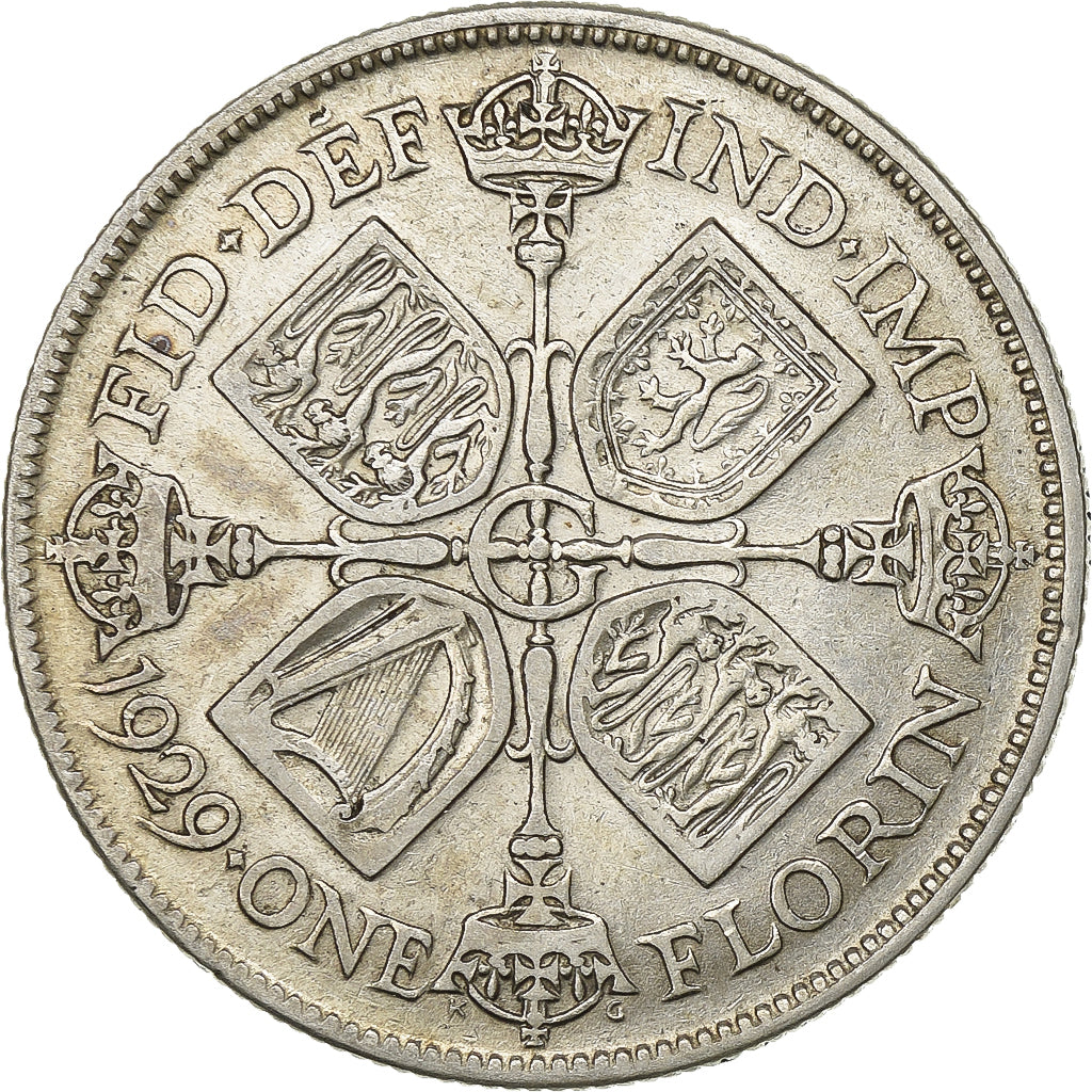 Great Britain, George V, Florin, 1929, London, Silver, EF(40-45), KM:834