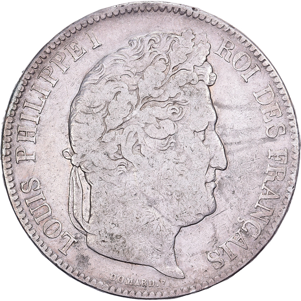 Francja, Louis Philippe I, 5 Francs, 1833, Nantes, Srebro, VF(30-35)