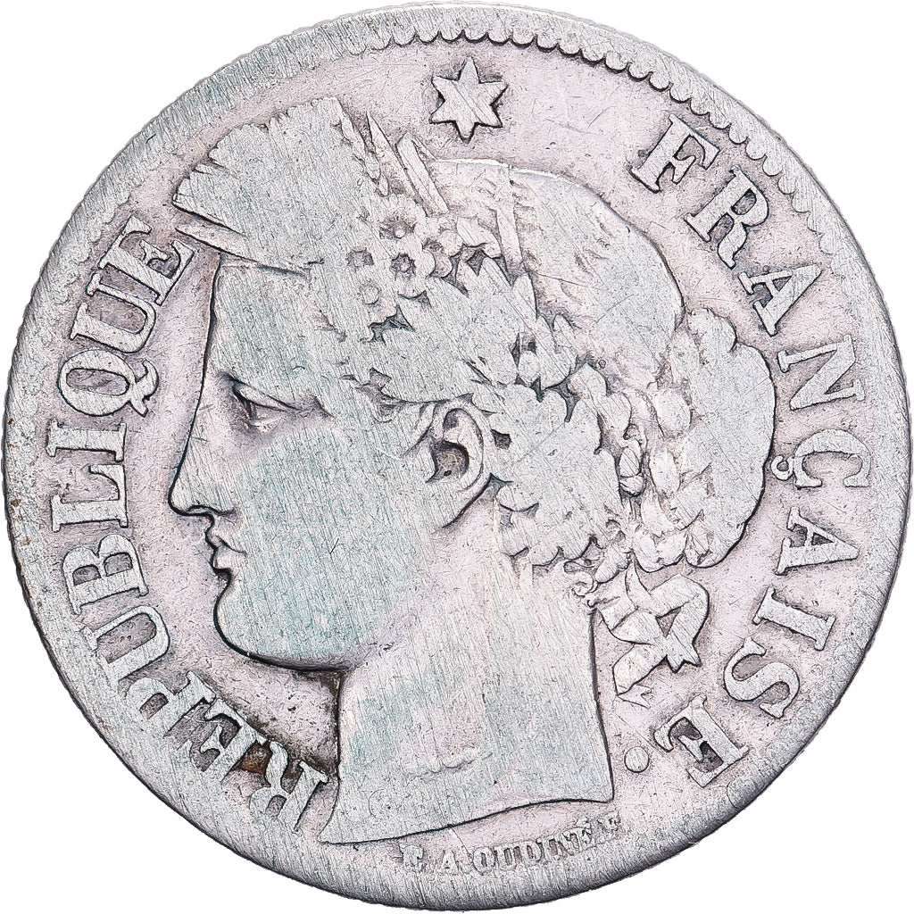 Frankreich, 2 Francs, Cérès, 1871, Paris, Small A, Silber, S, Gadoury:530, Le