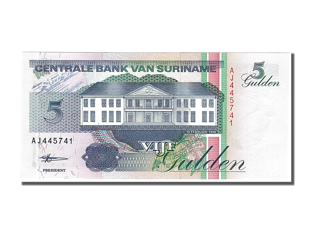 Banknote, Suriname, 5 Gulden, 1998, 1998-02-10, UNC(65-70)