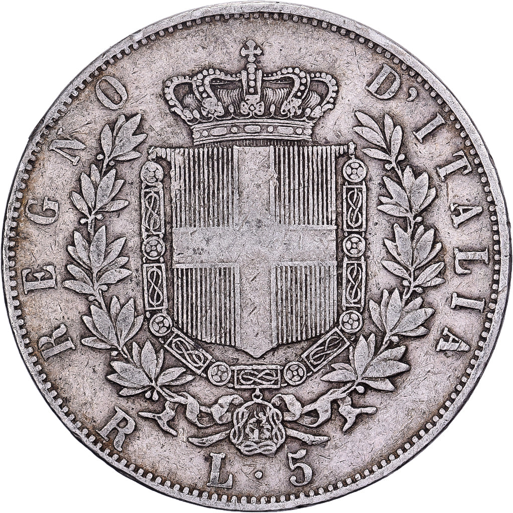 Italy, Vittorio Emanuele II, 5 Lire, 1876, Rome, Silver, EF(40-45), KM:8.4