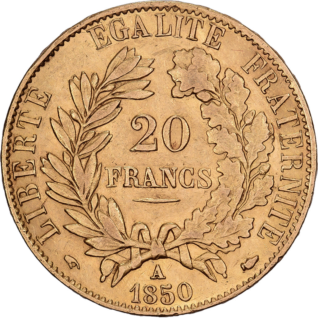 Frankreich, 20 Francs, Cérès, 1850, Paris, Gold, SS+, Gadoury:1059, Le