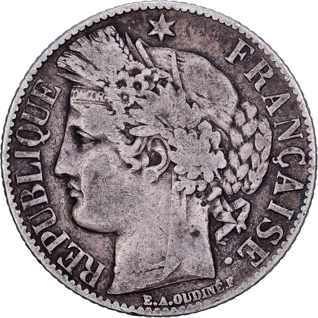France, Franc, Cérès, 1887, Paris, Silver, VF(30-35), Gadoury:465, Le