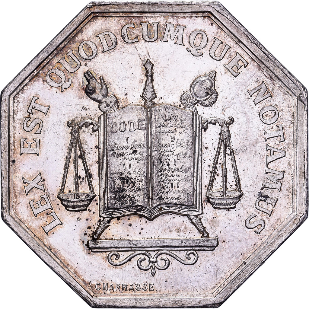 Frankrijk, Jeton Notaire, Arrondissement de Bourg, Zilver, Charrasse, ZF